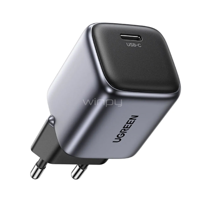 Cargador UGREEN Mini Nexode de 30W (USB-C, PD 3.0, Gris)