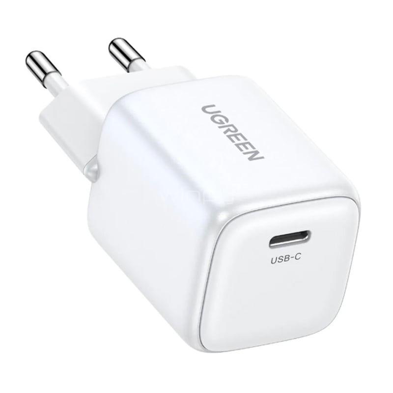 Cargador UGREEN Mini Nexode de 30W (USB-C, PD 3.0, Blanco)