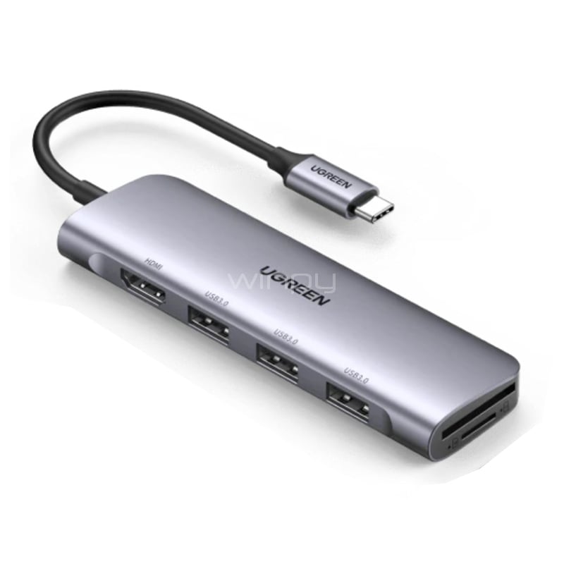 Adaptador Multipuerto HUB UGREEN USB-C (USB-C, USB-A, HDMI 4K/60Hz, PD 100W)