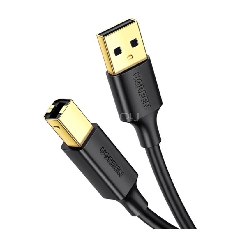 Cable Para Impresora UGREEN USB-A a USB-B (2 metros, USB 3.0, Hasta 480Mbps, Negro)