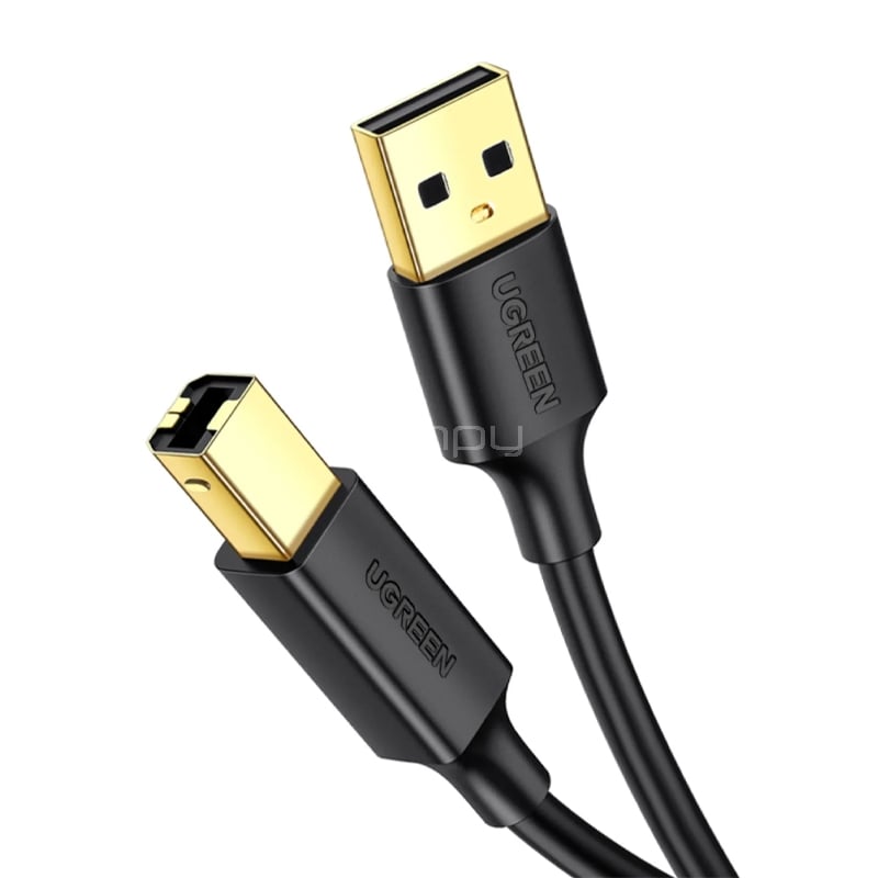 Cable Para Impresora UGREEN USB-A a USB-B (3 metros, 2A, USB 3.0, Negro)