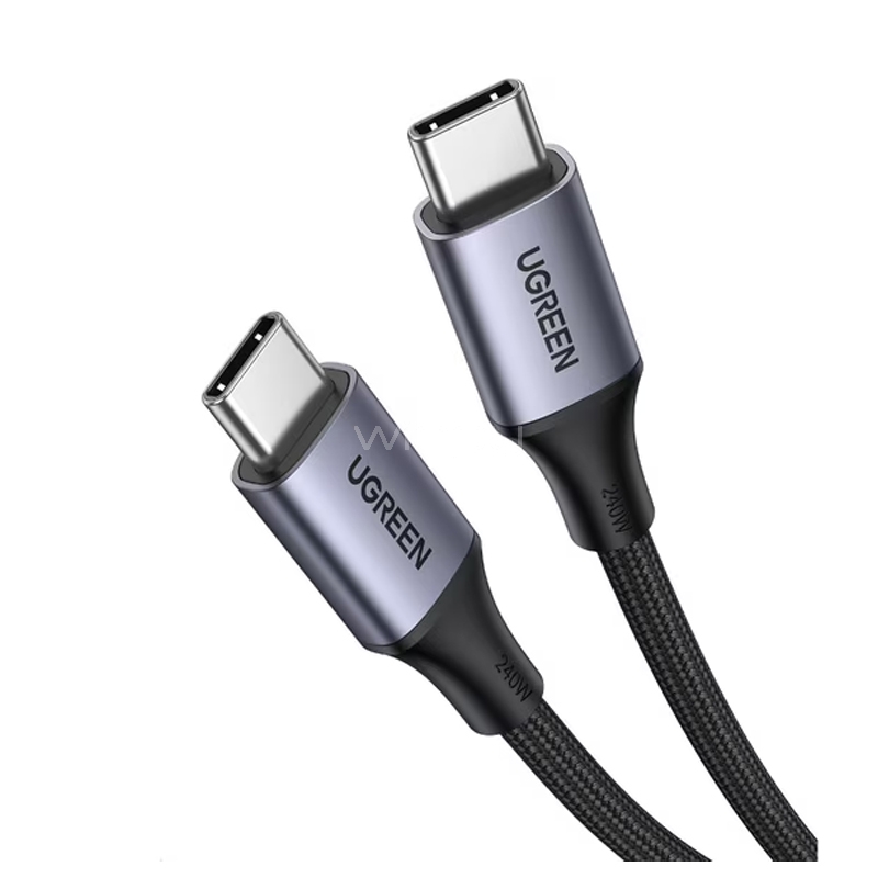 Cable USB-C UGREEN de 2 metros (Blindaje Resistente, PD 3.1, hasta 240W)
