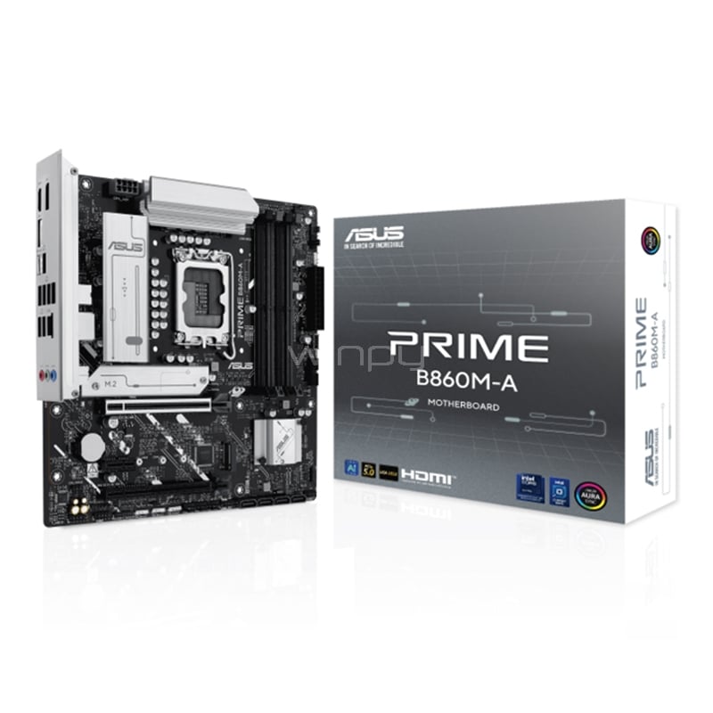 Placa Madre ASUS PRIME B860M-A (LGA1851, DDR5 8666+MHz, M.2, MicroATX)