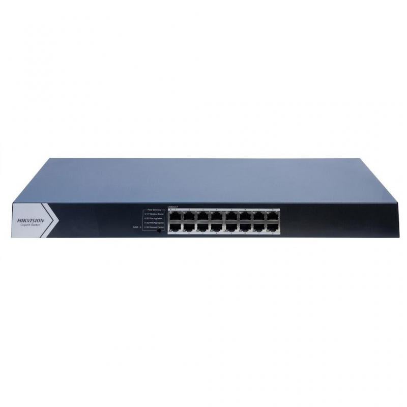 Switch Hikvision DS-3E0516-E(C) de 16 Puertos (Gigabit, 32 Gbps, Compacto)