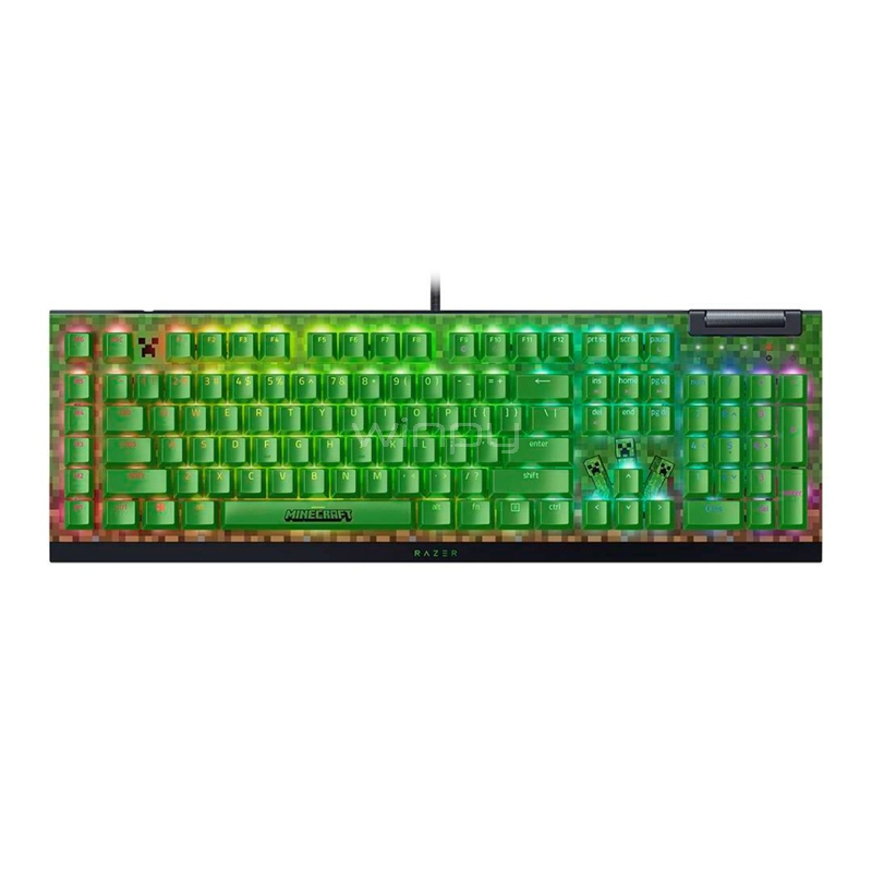 Teclado Mecánico Razer BlackWidow V4 X Minecraft (Switch Green, Chroma RGB, Inglés)
