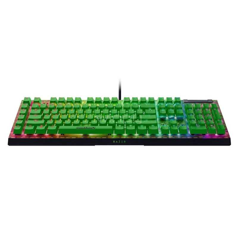 Teclado Mecánico Razer BlackWidow V4 X Minecraft (Switch Green, Chroma RGB, Inglés)