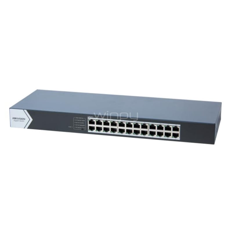 Switch Hikvision DS-3E0524-E C de 24 Puertos (Gigabit, 48 Gbps, Diseño Silencioso)