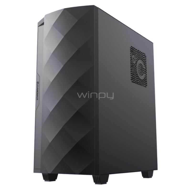 Gabinete Gamer GameMax Diamond CP BK (Midi ATX, 4 Ventiladores, Controlador, RGB, Negro)