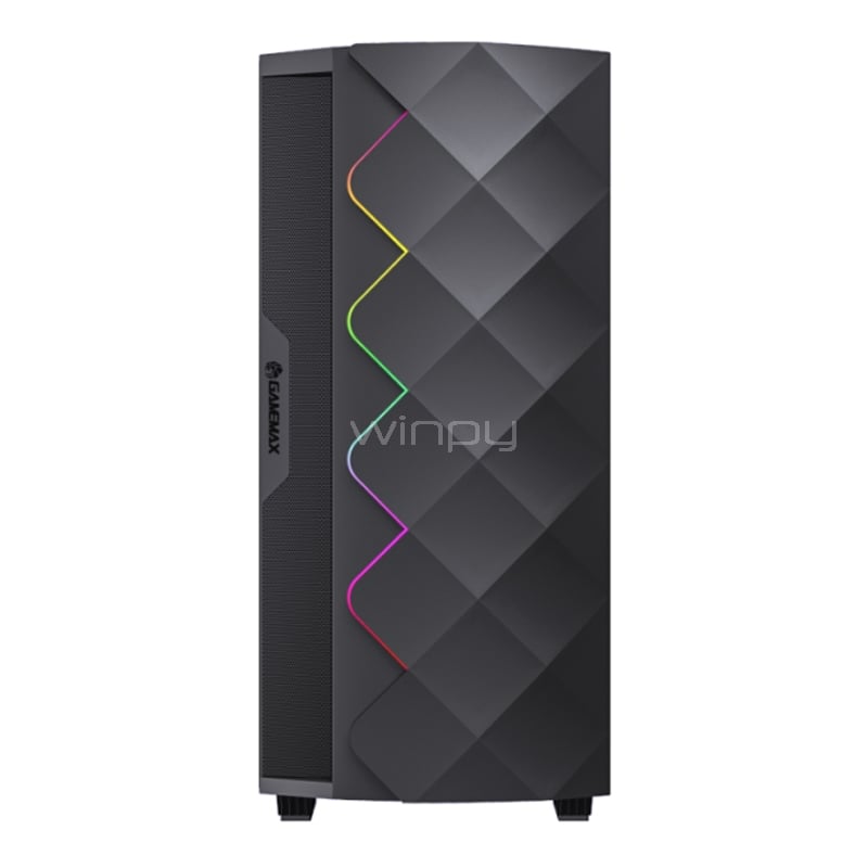 Gabinete Gamer GameMax Diamond CP BK (Midi ATX, 4 Ventiladores, Controlador, RGB, Negro)