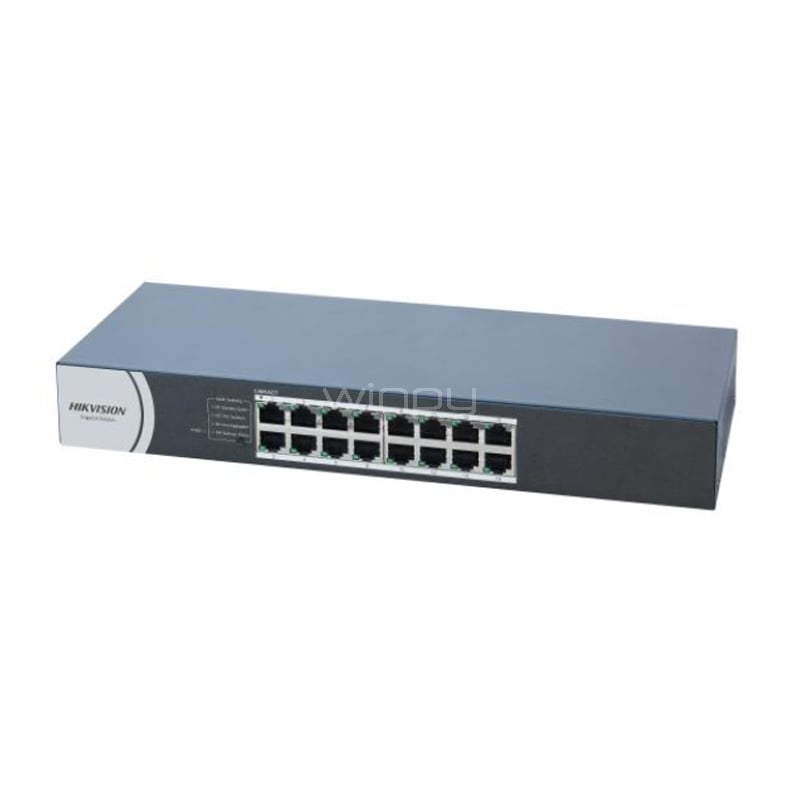 Switch Hikvision DS-3E0516R-O de 16 Puertos (Gigabit, 32 Gbps, Diseño Silencioso)