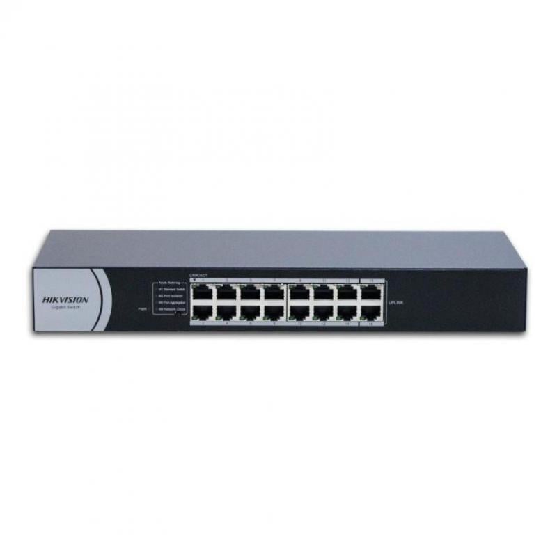 Switch Hikvision DS-3E0516R-O de 16 Puertos (Gigabit, 32 Gbps, Diseño Silencioso)