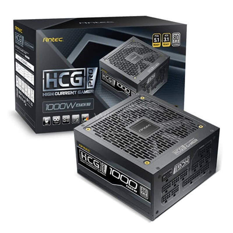 Fuente de Poder Antec HCG-1000 PRO de 1000W (Full Modular, Certificada 80+ Platinum, ATX 3.1)