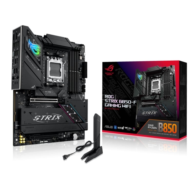 Placa Madre ASUS ROG STRIX B850-F GAMING WIFI (AM5, DDR5 8000+MHz, M.2 x4, ATX)