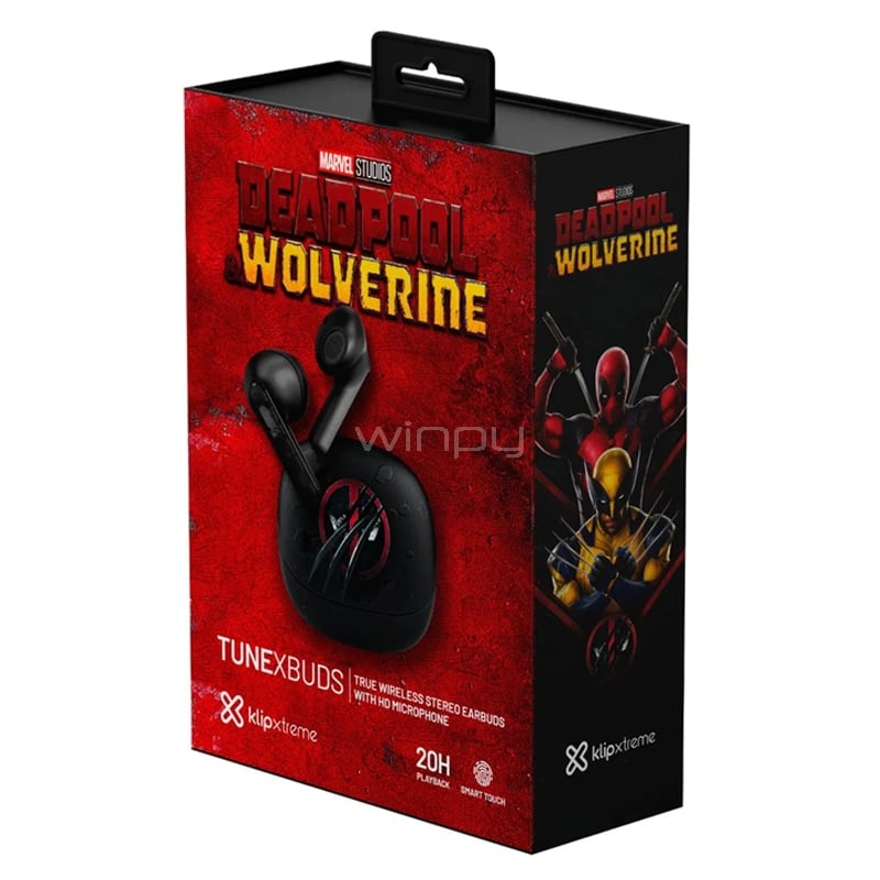 Audífonos KlipXtreme TuneXbuds (Bluetooth, TWS, Deadpool + Wolverine)
