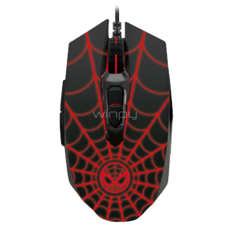 Mouse Gamer Xtech Spider-Man Miles (2.400dpi, 7 botones, Edición Marvel)