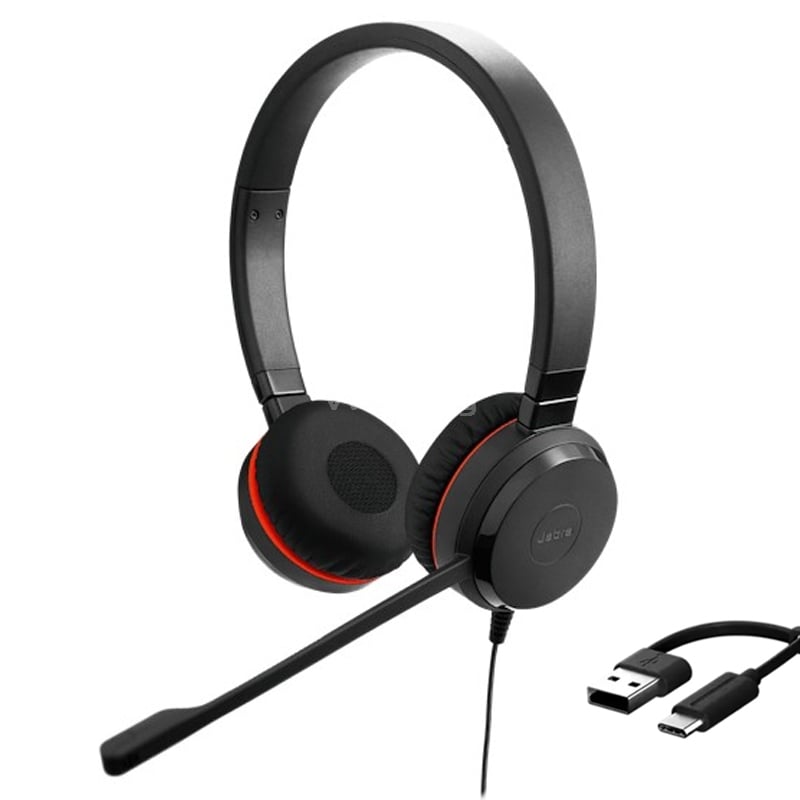 Audífonos Jabra Evolve 30 II Duo MS Teams (USB-C/USB-A, 3.5mm, Negro)