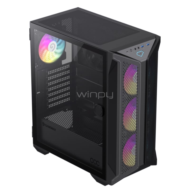 Gabinete Gamer GameMax Brufen COC (E-ATX, Vidrio Templado, 3 ventiladores ARGB + Controlador)