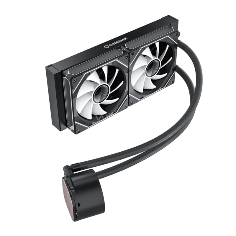 Refrigeración Líquida GameMax IceBurg 240 Digital (AM5/LGA1851, 120mm x2, 2400rpm, Negro)