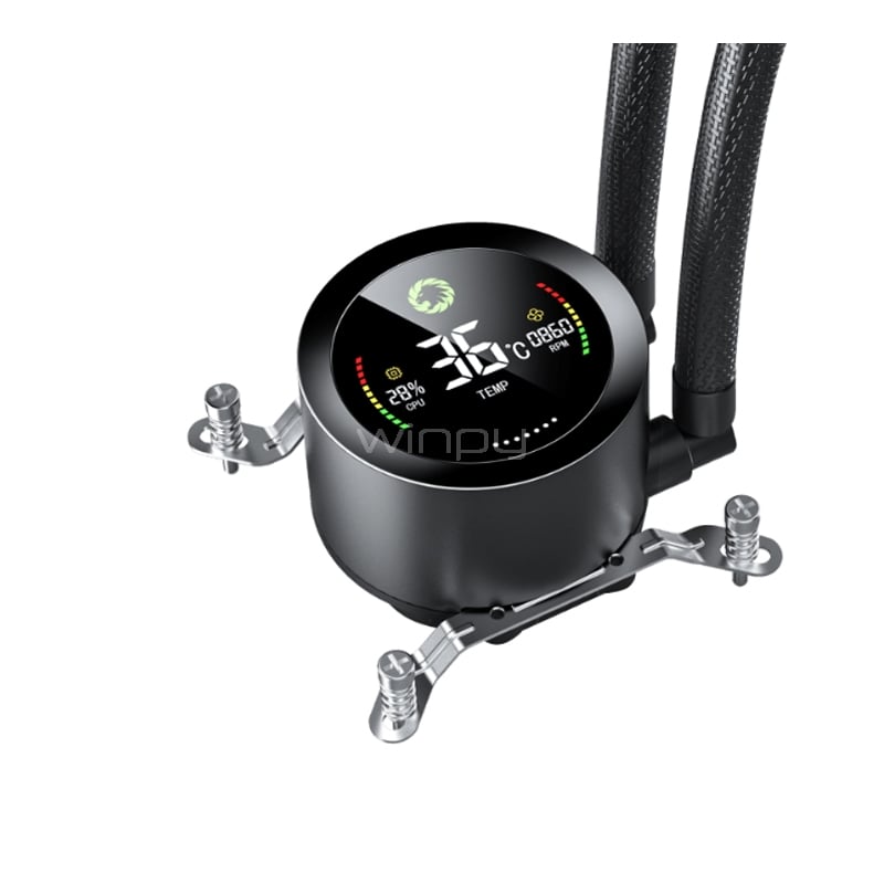Refrigeración Líquida GameMax IceBurg 240 Digital (AM5/LGA1851, 120mm x2, 2400rpm, Negro)