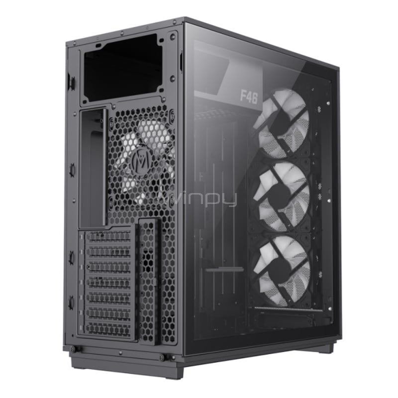 Gabinete Gamer GameMax F46 BK (ATX, 4 Ventiladores ARGB PWM, Negro)