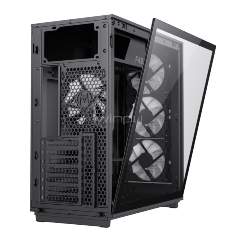 Gabinete Gamer GameMax F46 BK (ATX, 4 Ventiladores ARGB PWM, Negro)