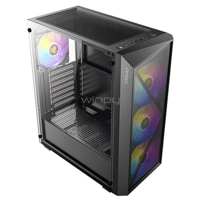 Gabinete Gamer Antec AX67 (ATX, Vidrio templado, 4 ventiladores ARGB)