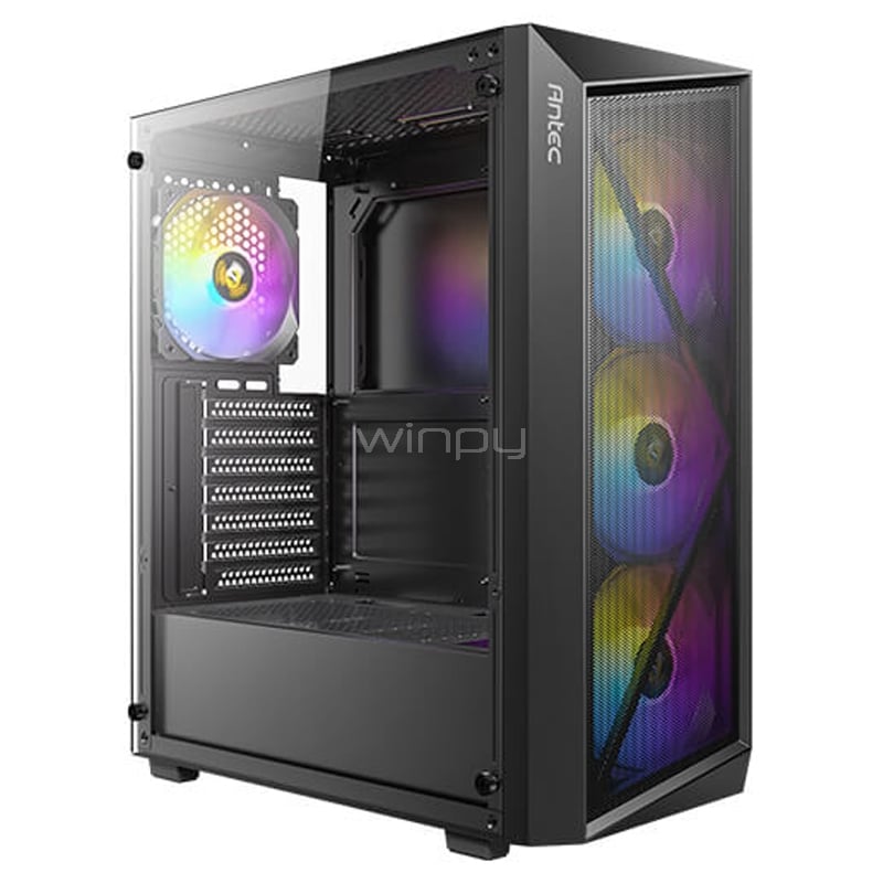 Gabinete Gamer Antec AX67 (ATX, Vidrio templado, 4 ventiladores ARGB)