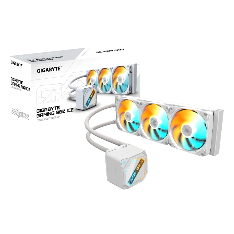 Refrigeración Líquida Gigabyte Gaming 360 ICE (LGA1851/AM5, 120mm x3 ARGB, 4500rpm, Blanco)