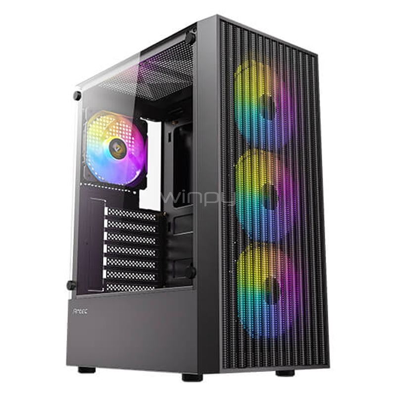 Gabinete Gamer Antec AX27 RGB Elite (ATX, Vidrio Templado, 4 ventiladores RGB)