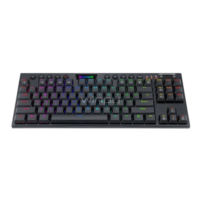 Teclado Mecánico Redragon Horus K622 RGB (Switch Red, TKL, USB-C, Español LA, Negro)