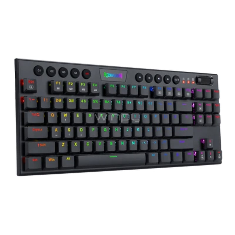 Teclado Mecánico Redragon Horus K622 RGB (Switch Red, TKL, USB-C, Español LA, Negro)