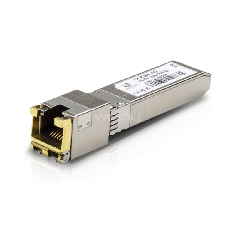 Módulo Transceptor Ubiquiti UF-RJ45-10G (SFP+, hasta 30mt, 10Gbps)
