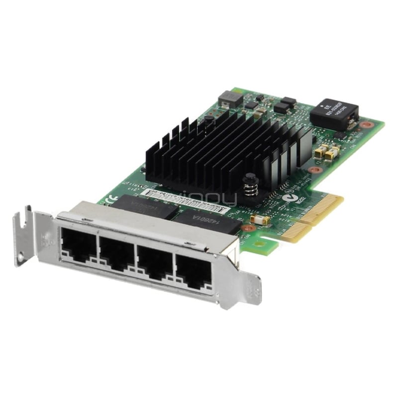 Adaptador de Red Dell Intel i350 de 4 Puertos (Gigabit, PCIe, 1 Gbps, Bajo Perfil)
