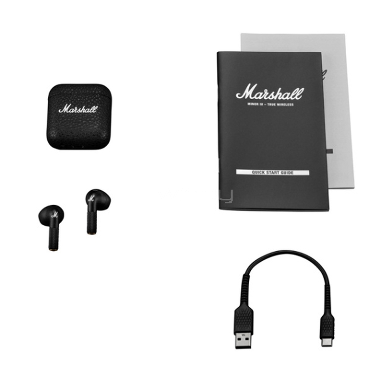 Audífonos Bluetooth Marshall MINOR IV (Modos ANC/Transparencia, Negro)
