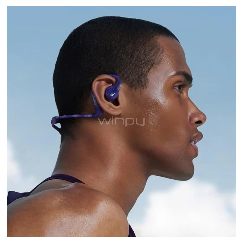 Audífonos Deportivos Soundcore AeroFit Pro (Bluetooth, Tecnología Dual, IPX5, Purpura)