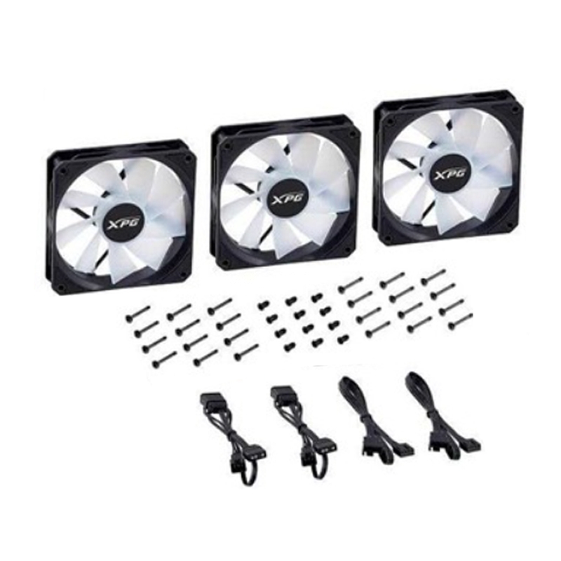Kit de 3 Ventiladores XPG Vento R 120 ARGB PWM (LEDs sincronizables, 1600rpm, Negro)