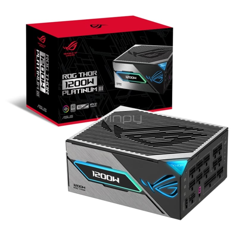 Fuente de Poder ASUS ROG Thor ARGB de 1200W (Full Modular, Certificación 80+ Platinum III, ATX 3.1)