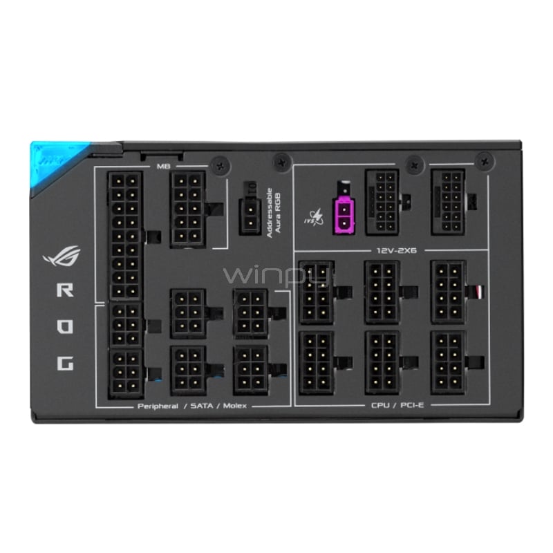 Fuente de Poder ASUS ROG THOR de 1600 Watts (Full Modular, Certificada 80+ Titanium III, ATX 3.1)