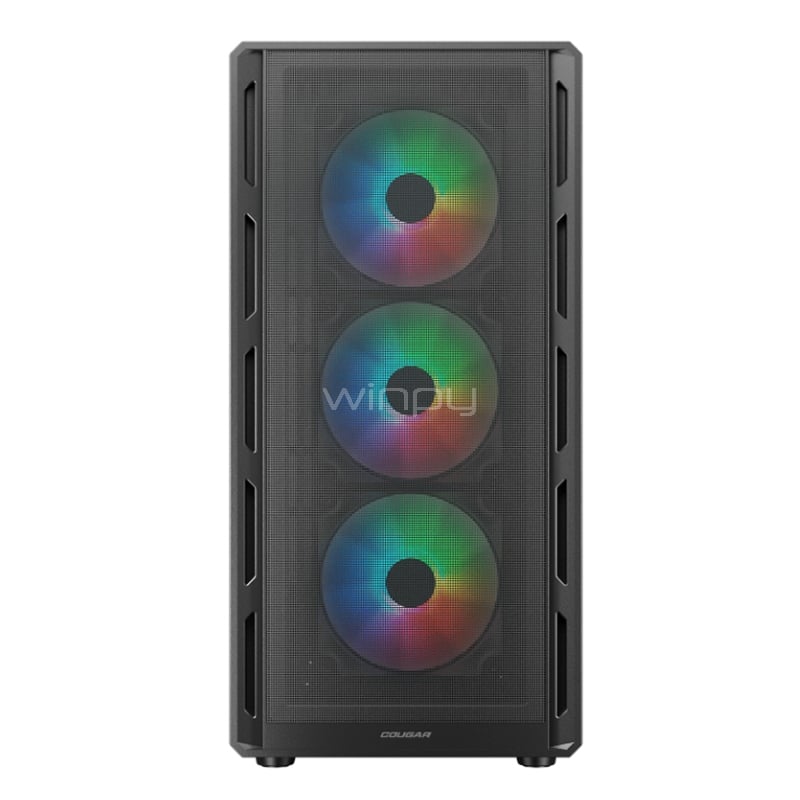 Gabinete Cougar Airface Pure RGB (ATX, Vidrio Templado, 4 ventiladores RGB, Negro)