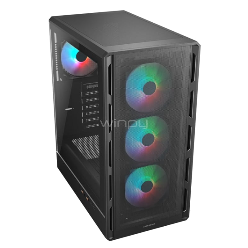 Gabinete Cougar Airface Pure RGB (ATX, Vidrio Templado, 4 ventiladores RGB, Negro)