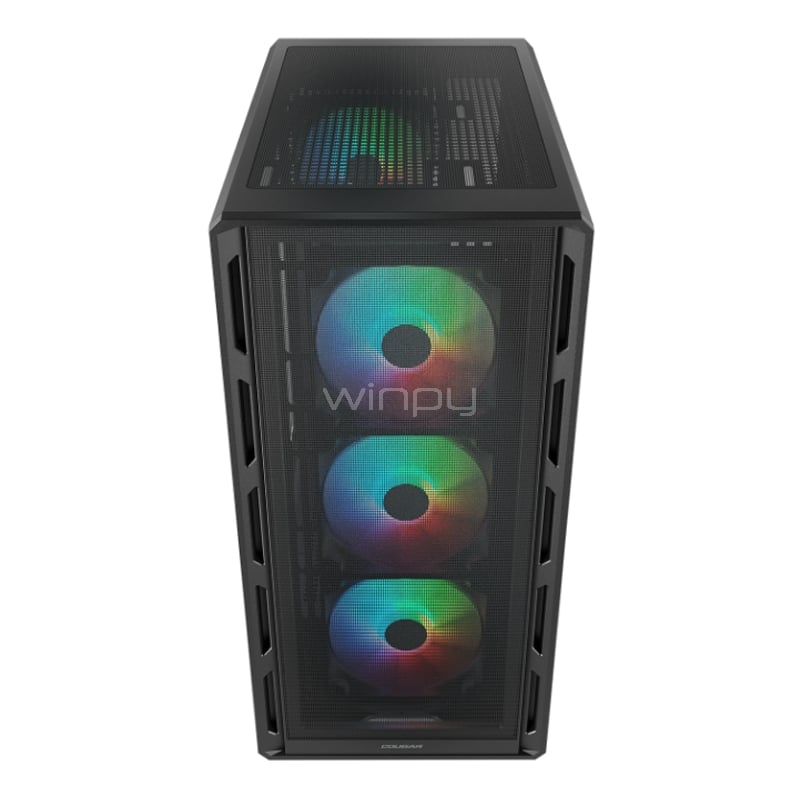 Gabinete Cougar Airface Pure RGB (ATX, Vidrio Templado, 4 ventiladores RGB, Negro)