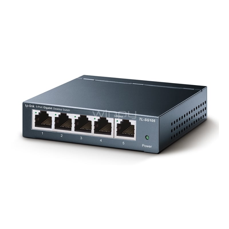 Switch TP-Link TL-SG105 de 5 Puertos (Gigabit, MDI/MDIX, Compatibilidad QoS)