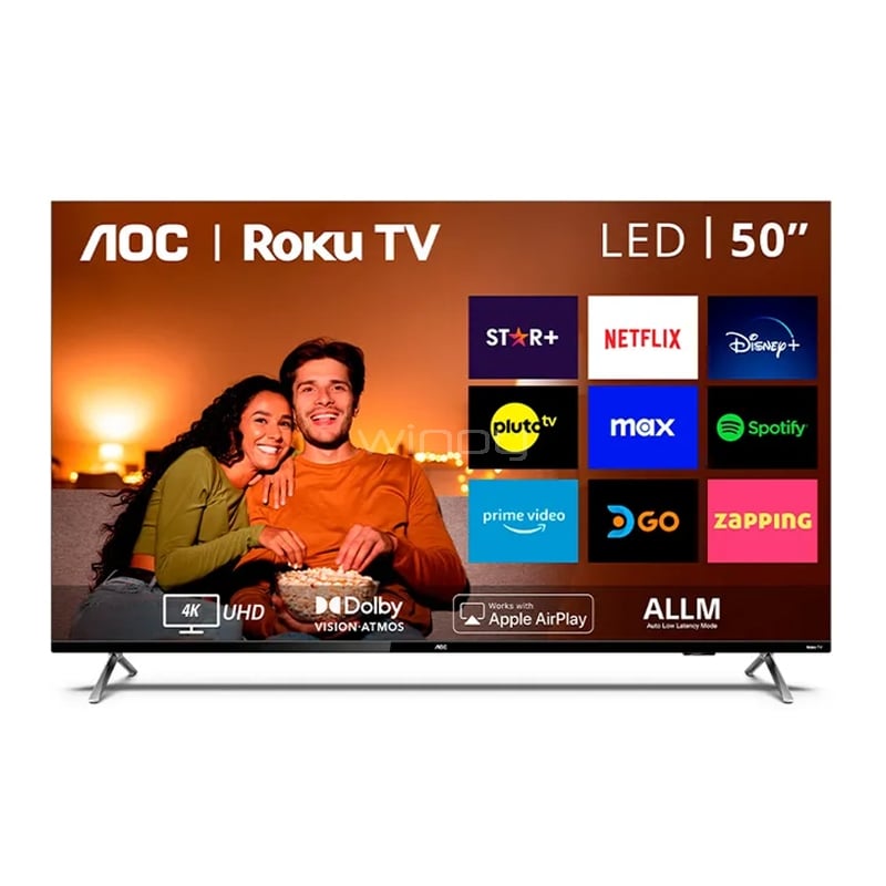 Televisor AOC Smart TV de 50“ (LED, 4K, HDMI/Wi-Fi, Roku)