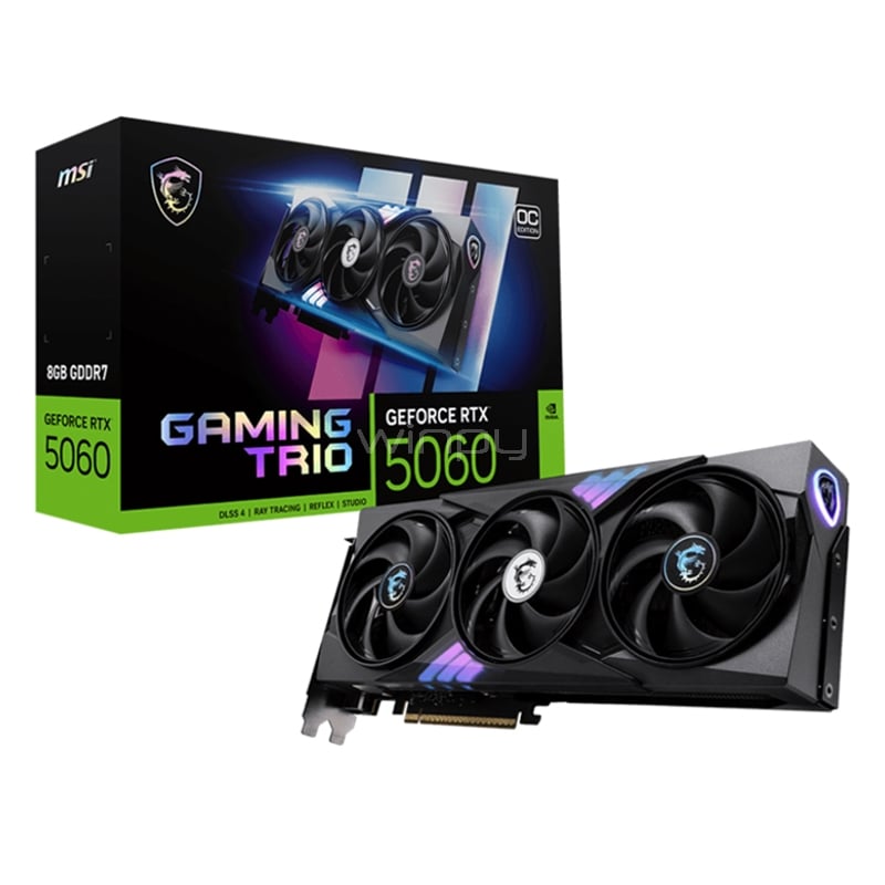 Tarjeta gráfica MSI GeForce RTX 5060 GAMING TRIO OC de 8GB GDDR7
