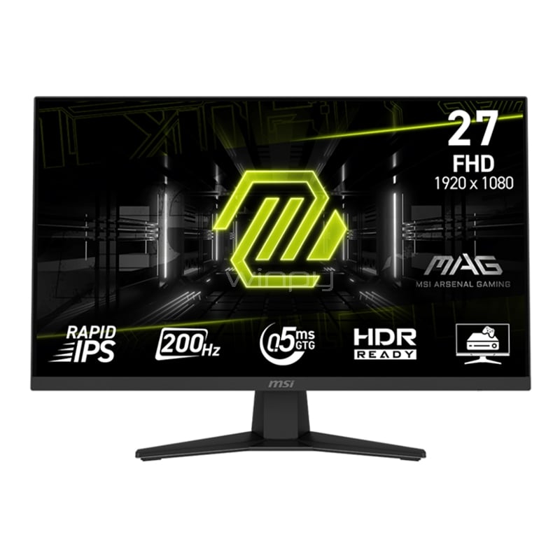 Monitor Gamer MSI MAG 274F de 27“ (IPS, Full HD, 200Hz, 0.5ms, DP+HDMI, VESA)