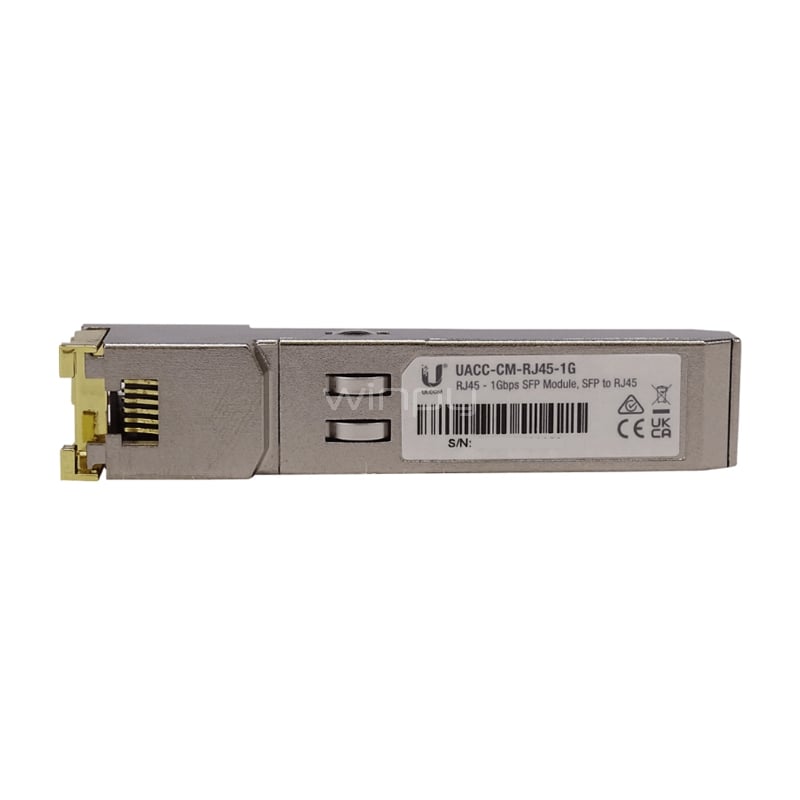 Módulo Transceptor Ubiquiti UF-RJ45-1G (SFP, hasta 100mt, 1 Gbps)