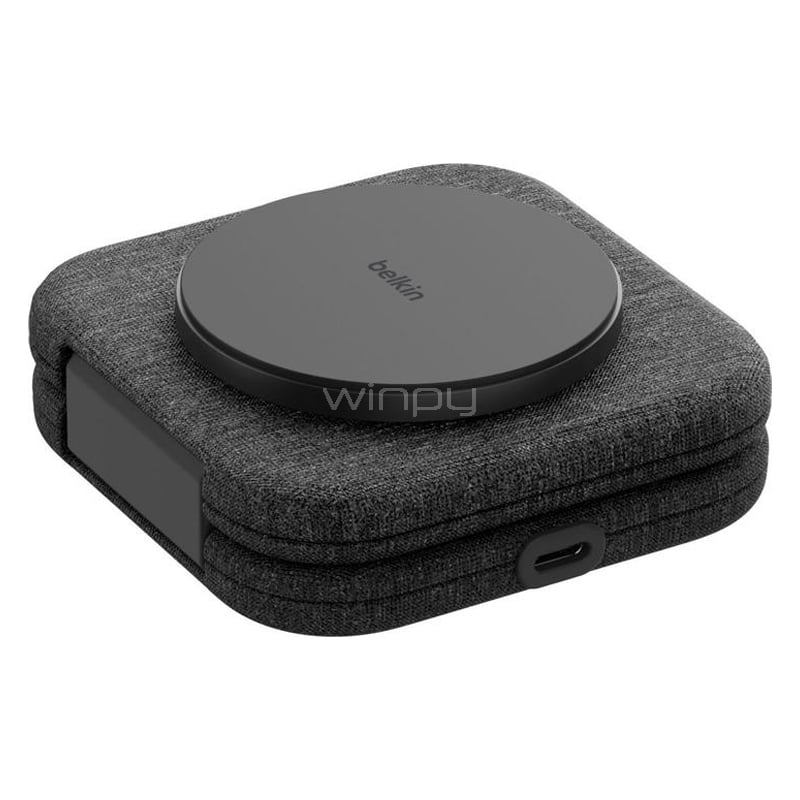 Cargador Inalámbrico 2 en 1 Belkin BoostCharge Pro (15W, Qi2, Negro)