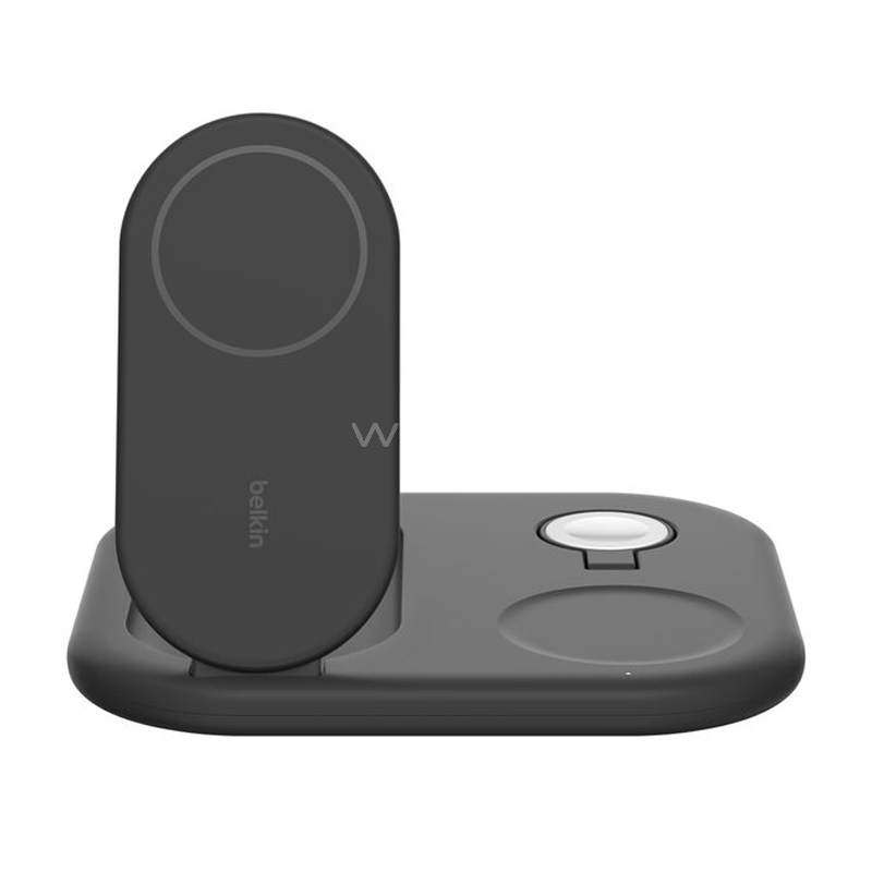 Cargador Inalámbrico 3 en 1 Belkin BoostCharge (15W, MagSafe, Qi2, Negro)
