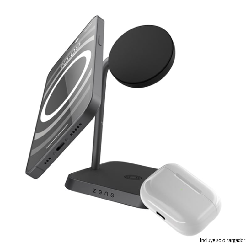 Cargador Inalámbrico 2 en 1 Zens Office Charger 2 (24W, MagSafe, Qi2, Negro)