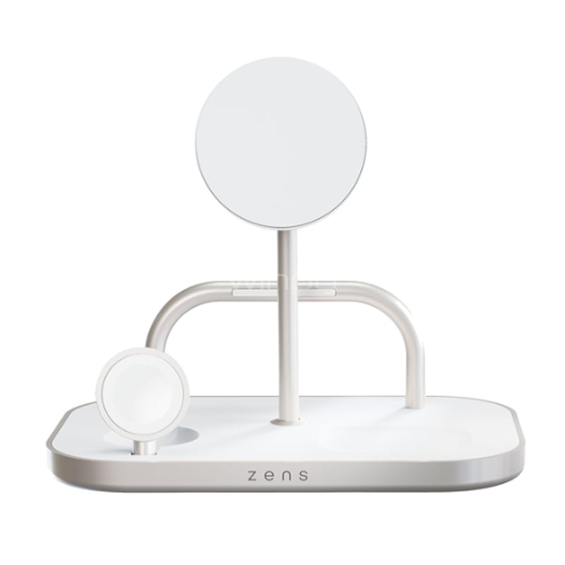 Cargador Inalámbrico 4 en 1 Zens (60W, MagSafe, Qi2, Blanco)